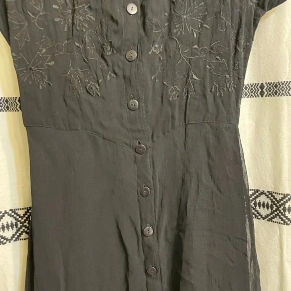 Pier 1 Black Maxi Dress with Button Detail - Picture 6 of 16